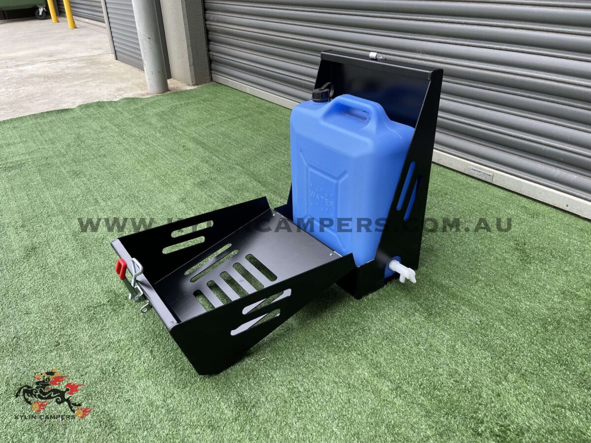 3mm Black Aluminium 20L Lockable Jerry Can Holder for Ute CanopyKylin ...