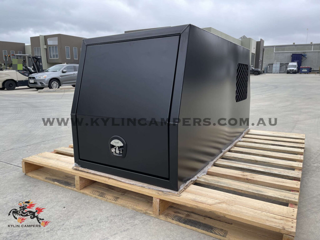 800mm Black Flat Plate Ute Canopy With Dog CageKylin Campers