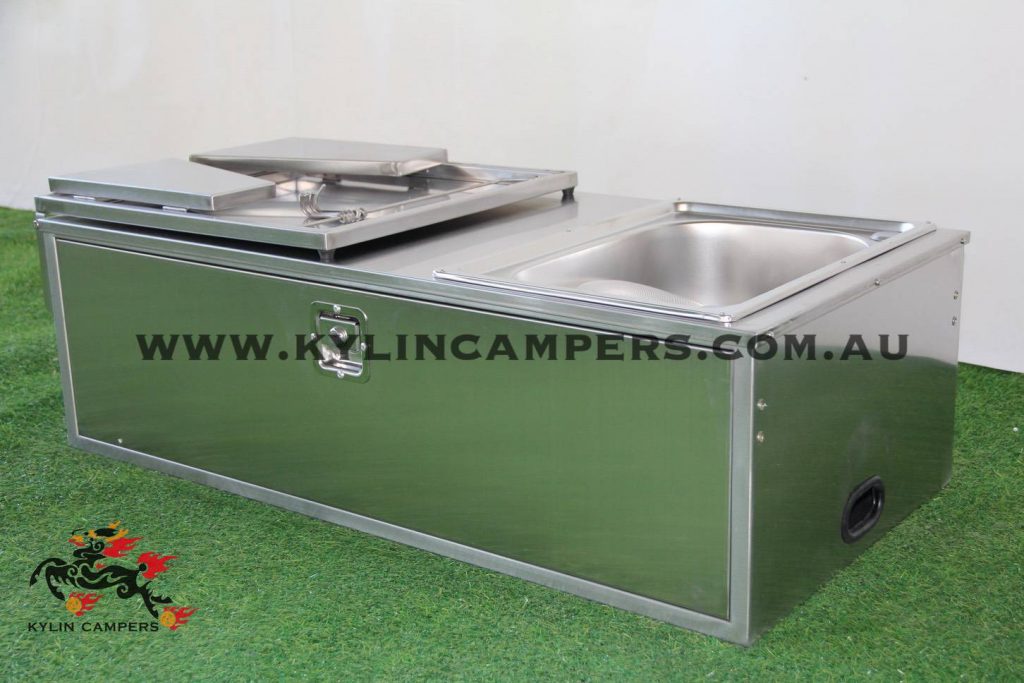 Stainless Steel Tailgate Kitchen For Camper TrailerKylin Campers   IMG 5892 1024x683 