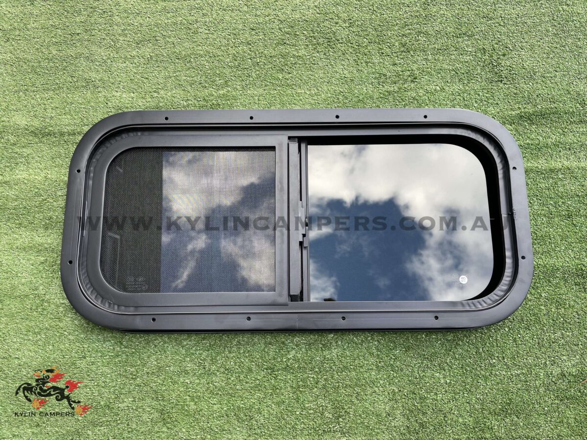 Black Alloy Sliding Window for Caravan or Ute Canopy (750mm x 350mm ...